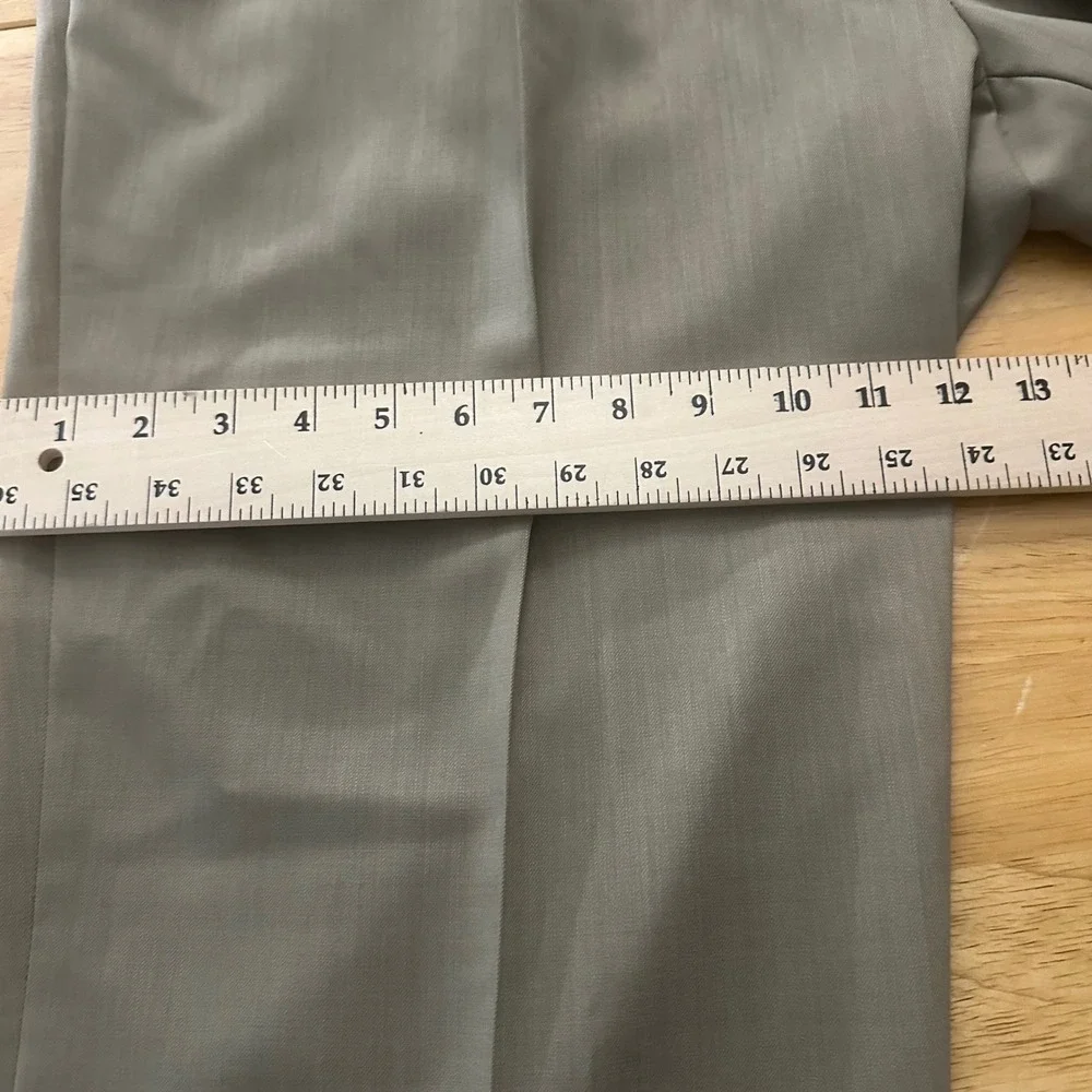 Vintage Pronto Uomo Mens Khaki‎ Pleated Cuffed Wool Dress Pants Size 38 Y2K